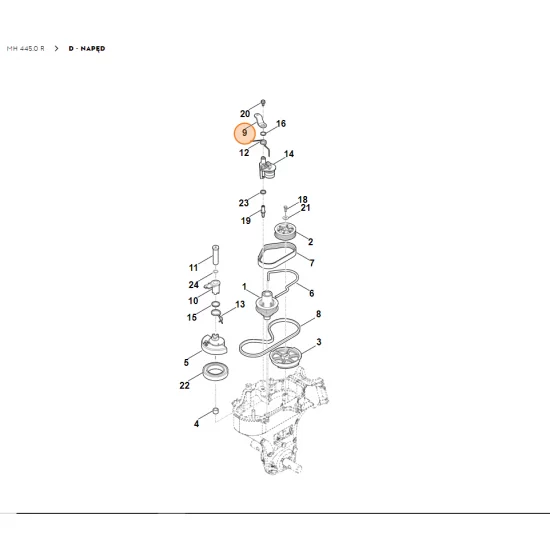 STIHL Glebogryzarka MH445.0 Dźwignia naprężająca 6241 711 7401